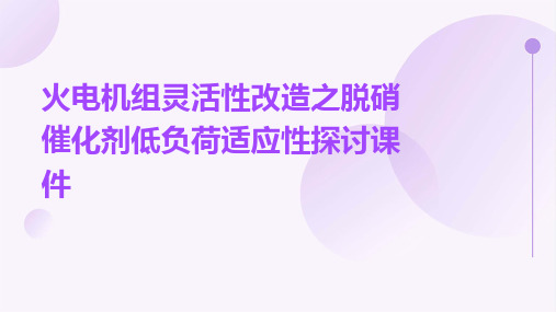 火电机组灵活性改造之脱硝催化剂低负荷适应性探讨课件