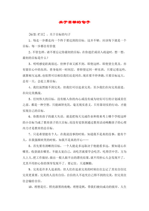 关于目标的句子