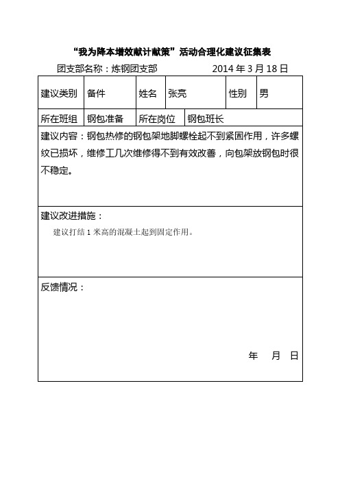 我为降本增效献计献策(1)