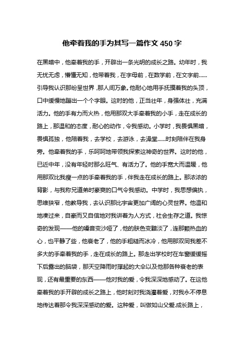 他牵着我的手为其写一篇作文450字