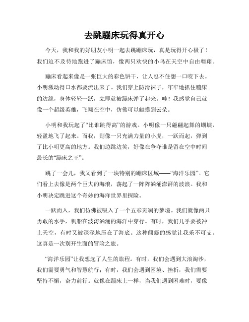 三年级作文那次玩得真高兴之去跳蹦床玩得真开心