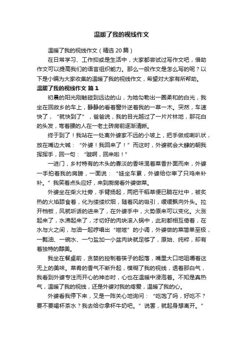 温暖了我的视线作文（精选20篇）