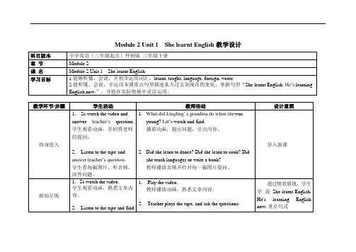 外研版五年级英语下册《Module 2 Unit 1》精品教案教学设计优秀公开课