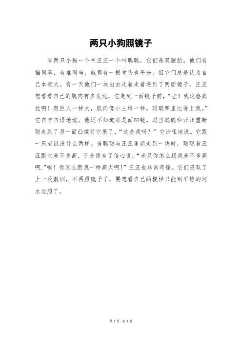 两只小狗照镜子_三年级作文