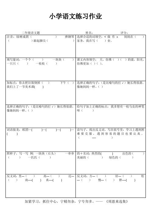 小学二年级语文自我提高 (25)