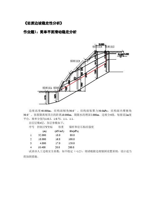 岩质边坡稳定性例题