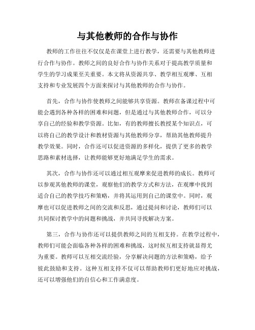 与其他教师的合作与协作