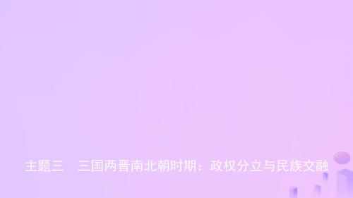 江西省中考历史总复习模块一主题三三国两晋南北朝时期政权分立与民族交融课件