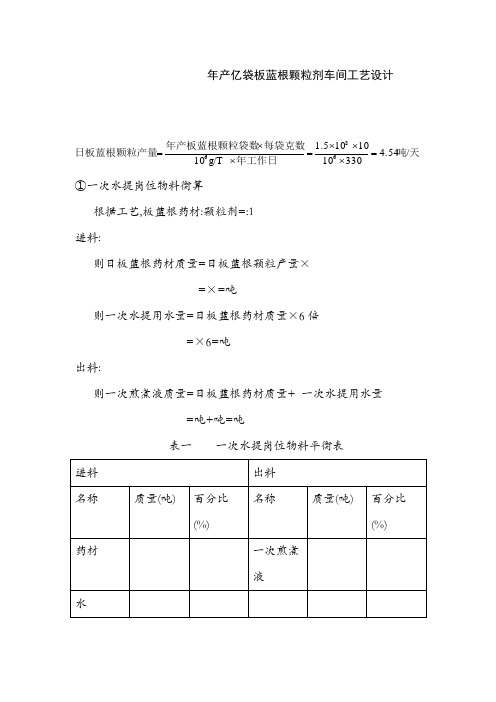 板蓝根物料衡算