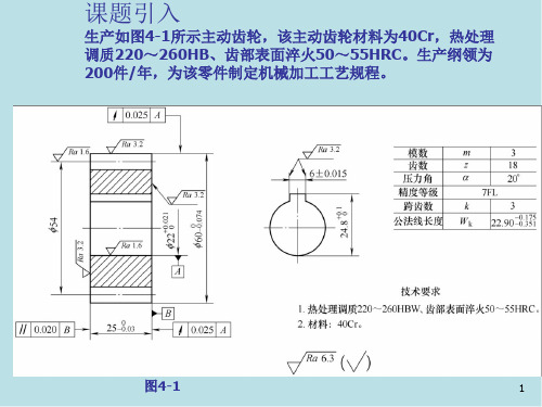 典型机械零件的加工工艺课题四 任务一：识读主动齿轮零件