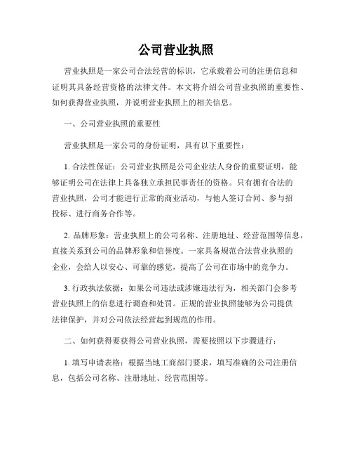 公司营业执照