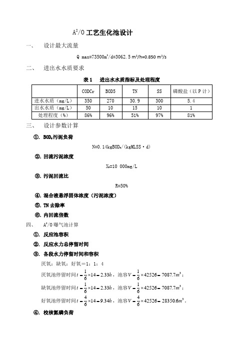 A O工艺设计计算