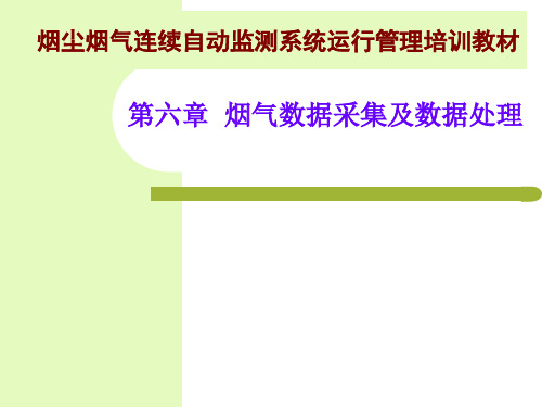 烟尘烟气连续自动监测系统运行管理培训教材-第六章