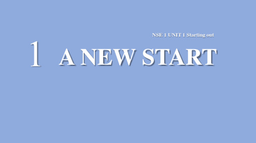 《A new start》PPT优秀教学课件