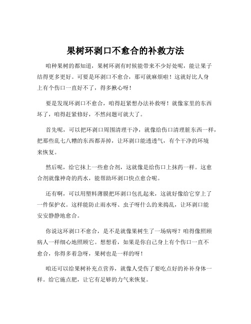 果树环剥口不愈合的补救方法