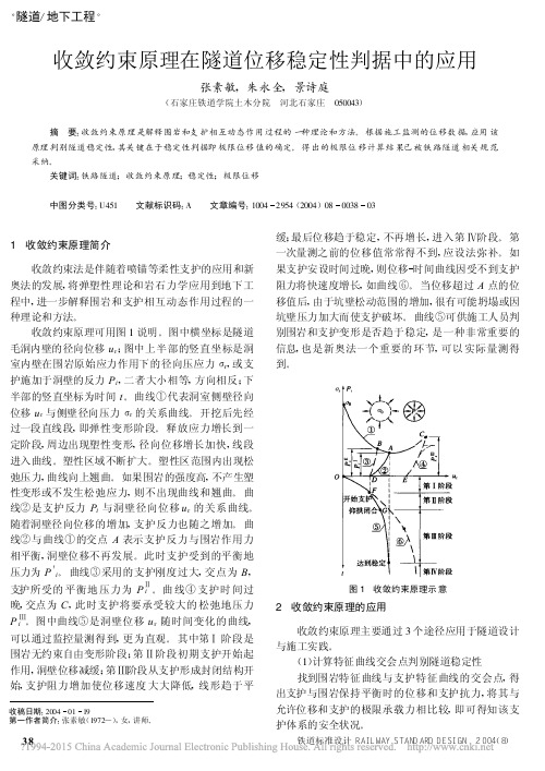 收敛约束原理在隧道位移稳定性判据中的应用_张素敏