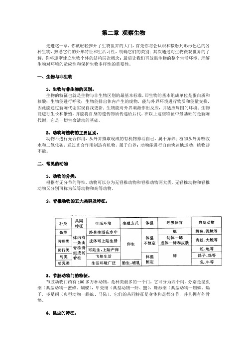 浙教版 (七八九)初中生物知识点总结(6册)深圳