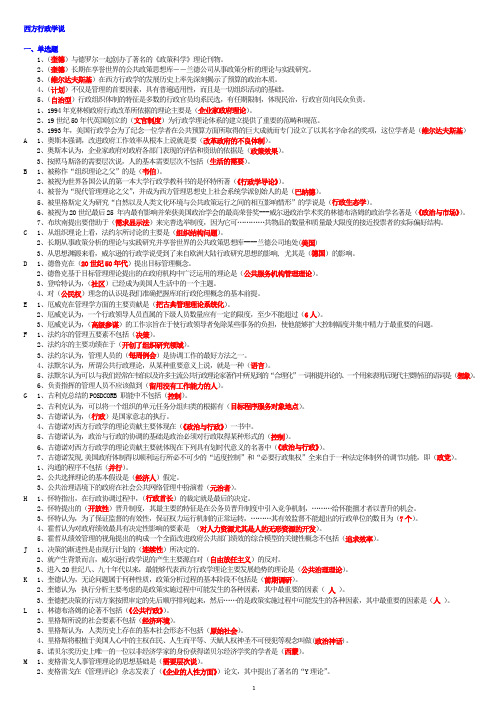 西方行政学说2017  整理