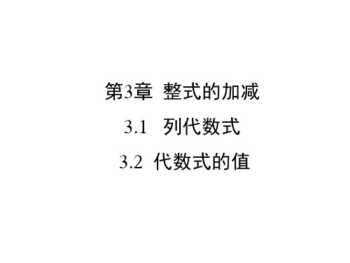 华东师大版七年级上册数学3.2  代数式的值