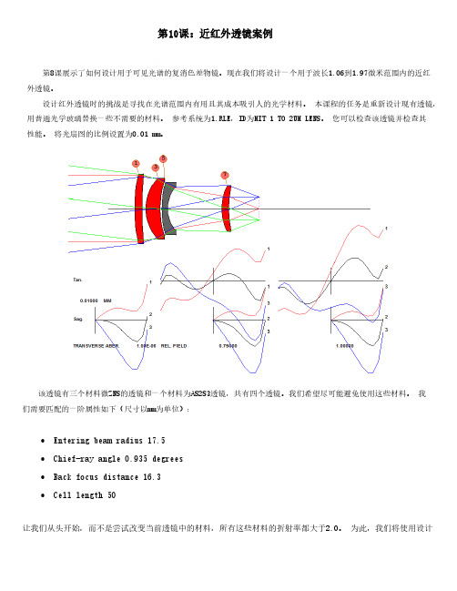 SYNOPSYS 光学设计软件课程第10课：近红外镜头示例