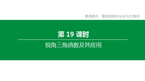 2020年数学中考专题复习：第19课时 锐角三角函数及其应用