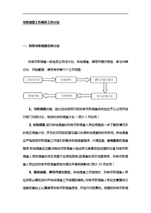 尽职调查具体工作计划【用心整理精品资料】