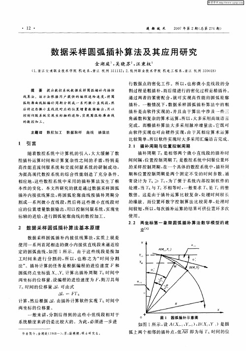 数据采样圆弧插补算法及其应用研究