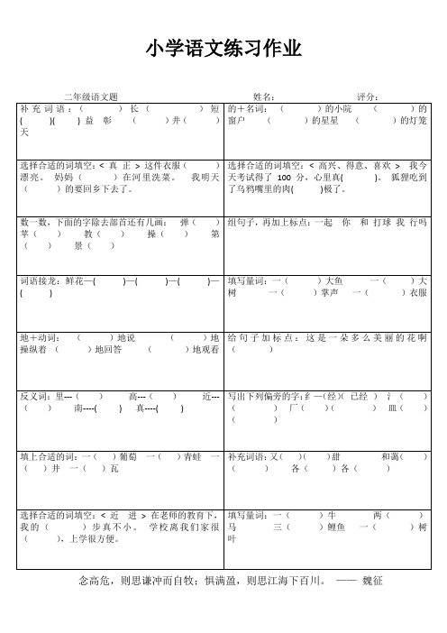 小学二年级语文精题选做I (80)