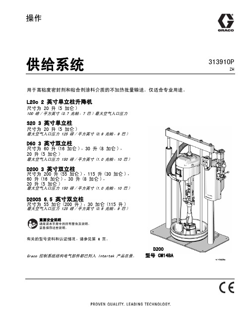 D200 3 英寸和 D200s 6.5 英寸双立柱供给系统说明书