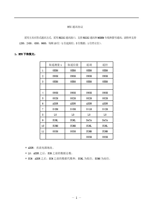 RTU通讯协议