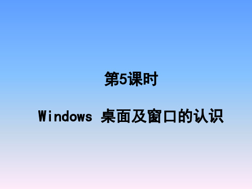 Windows桌面和窗口的认识