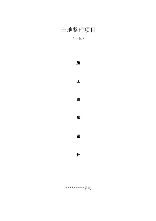 土地整理项目施工组织设计