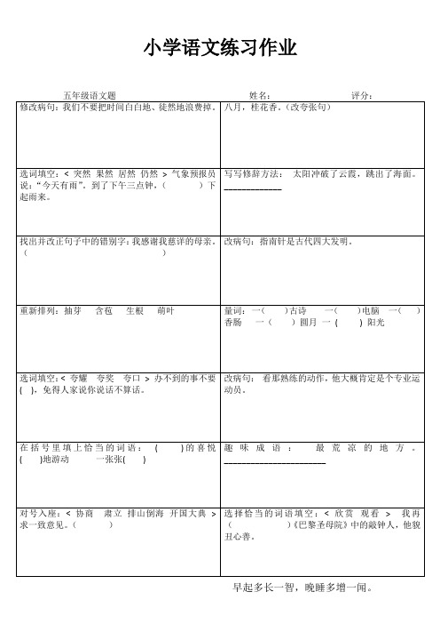 五年级语文课堂拓展精选练习IV (85)