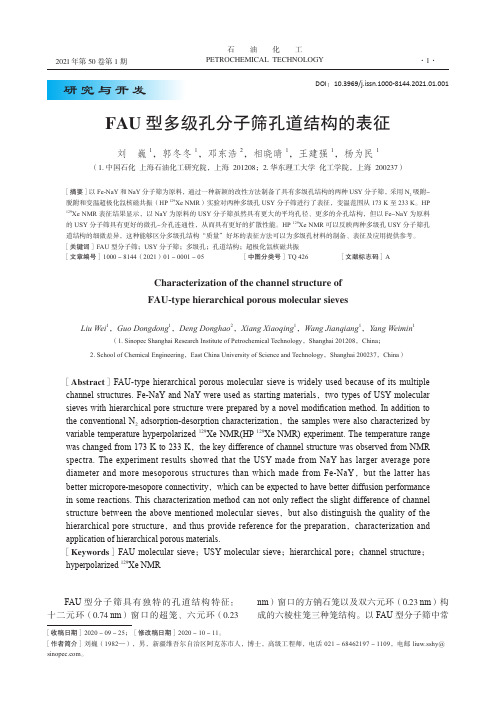 FAU型多级孔分子筛孔道结构的表征