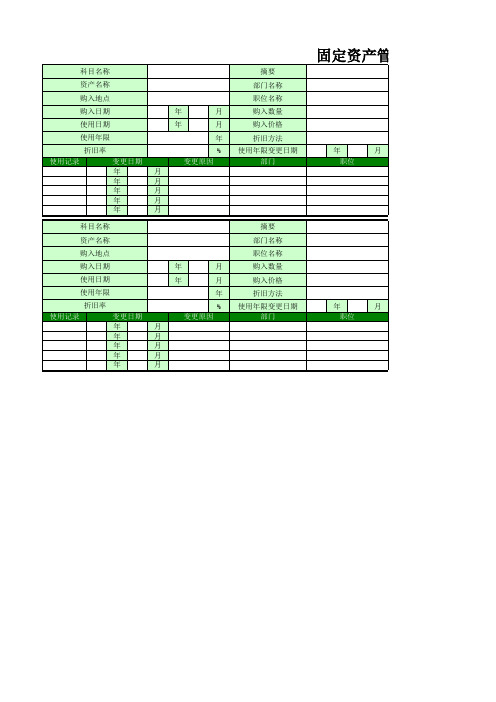 财务表格：固定资产管理台帐_1