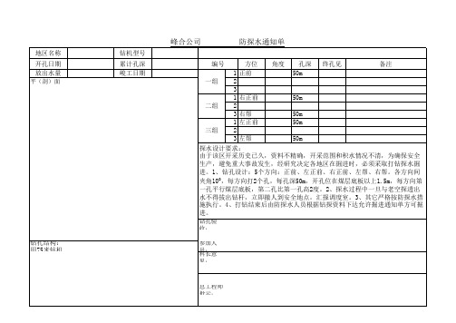 防探水通知单