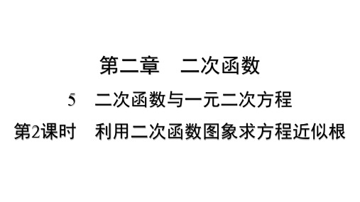 二次函数与一元二次方程 第2课时 利用二次函数图象求方程近似根  课件