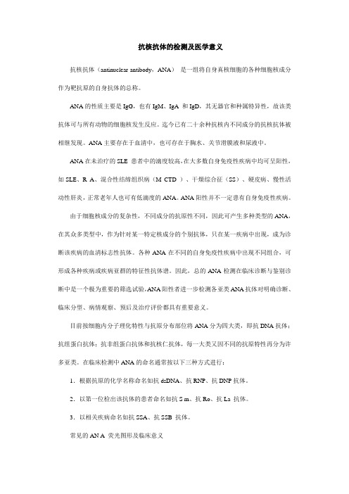 抗核抗体的检测及医学意义