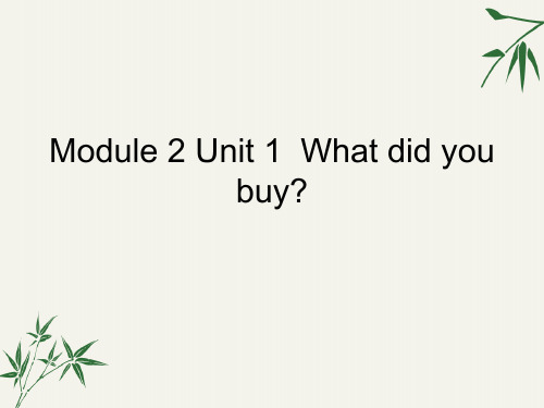 五上英语课件-Module 2 Unit 1 What did you buy外研版(三起)