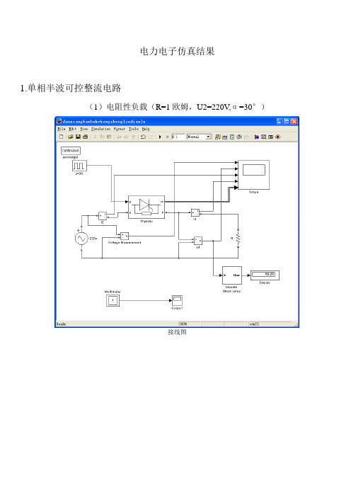 电力电子技术matlab仿真实验结果