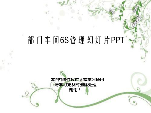 部门车间6S管理幻灯片PPT