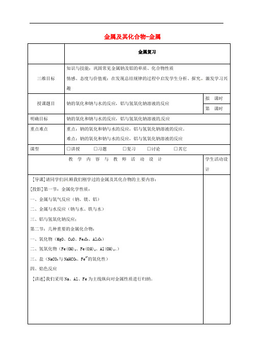 广东省肇庆市实验中学高中化学 第3章 金属及其化合物