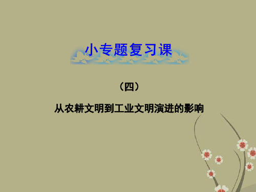 【全程复习方略】(广东专用)高中历史 小专题复习课(四) 从农耕文明到工业文明演进的影响课件 新人教版