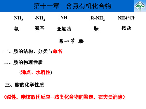 有机化学-第十一章考点