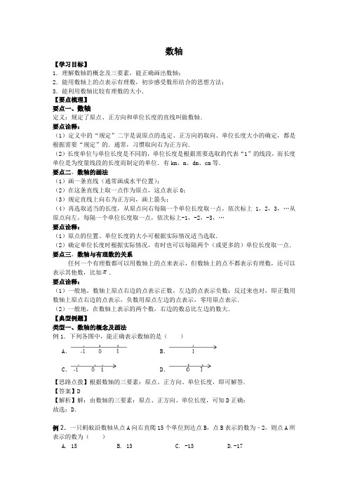 七年级数学上册2.3数轴(含答案)