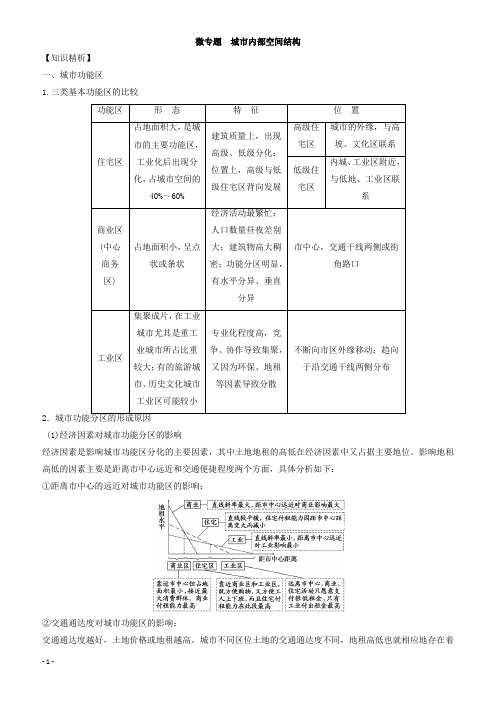 2018届高考二轮地理微专题探究与设计：专题7-城市(有答案)