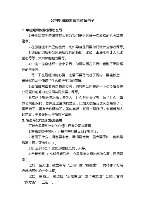 公司组织旅游感言简短句子