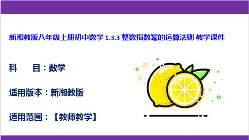 新湘教版八年级上册初中数学 1.3.3 整数指数幂的运算法则 教学课件