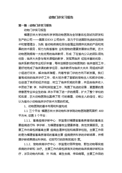 动物门诊实习报告