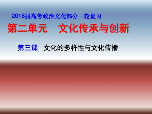 2018高考一轮复习第三课文化的多样性与文化传播课件